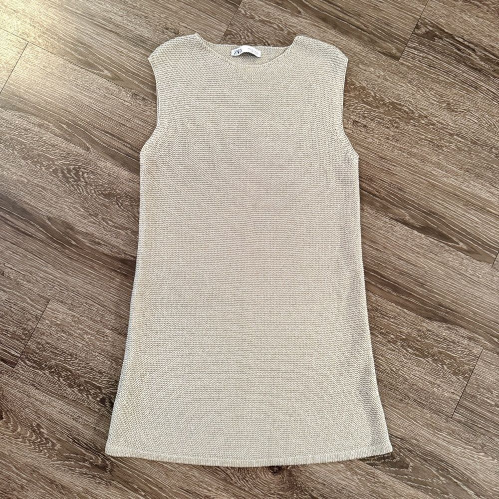 Zara Knit Chain-mill Metallic Thread Dress
